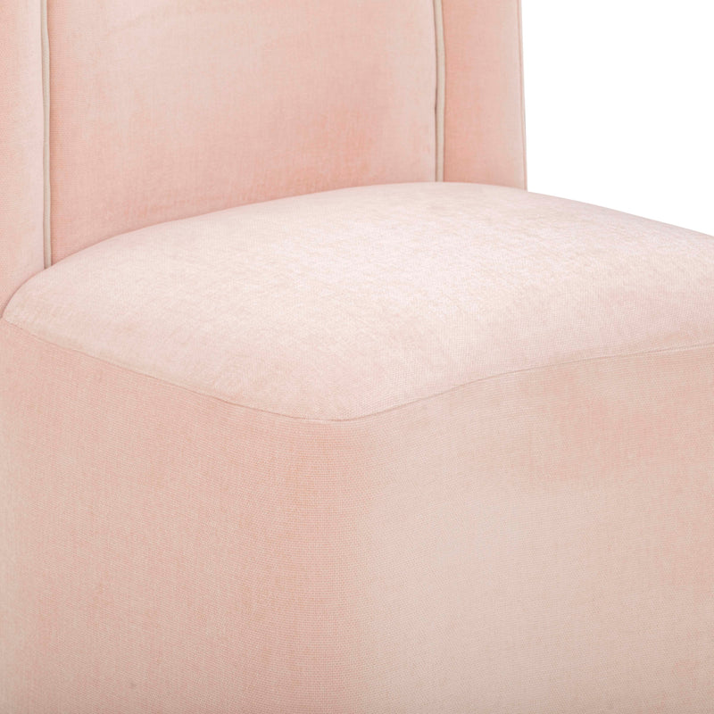 Dolce Performance Velvet Rolling Desk Chair - Pink