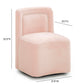Dolce Performance Velvet Rolling Desk Chair - Pink
