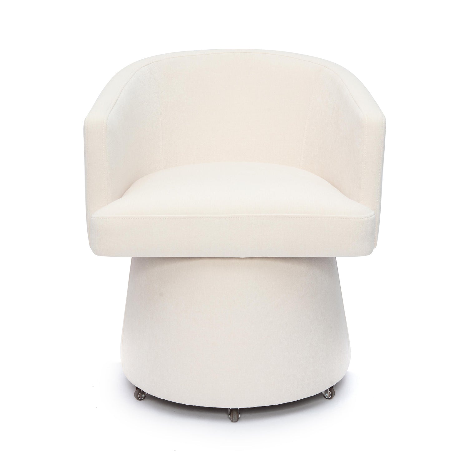 Kristen Cream Upcycled Chenille Rolling Desk Chair