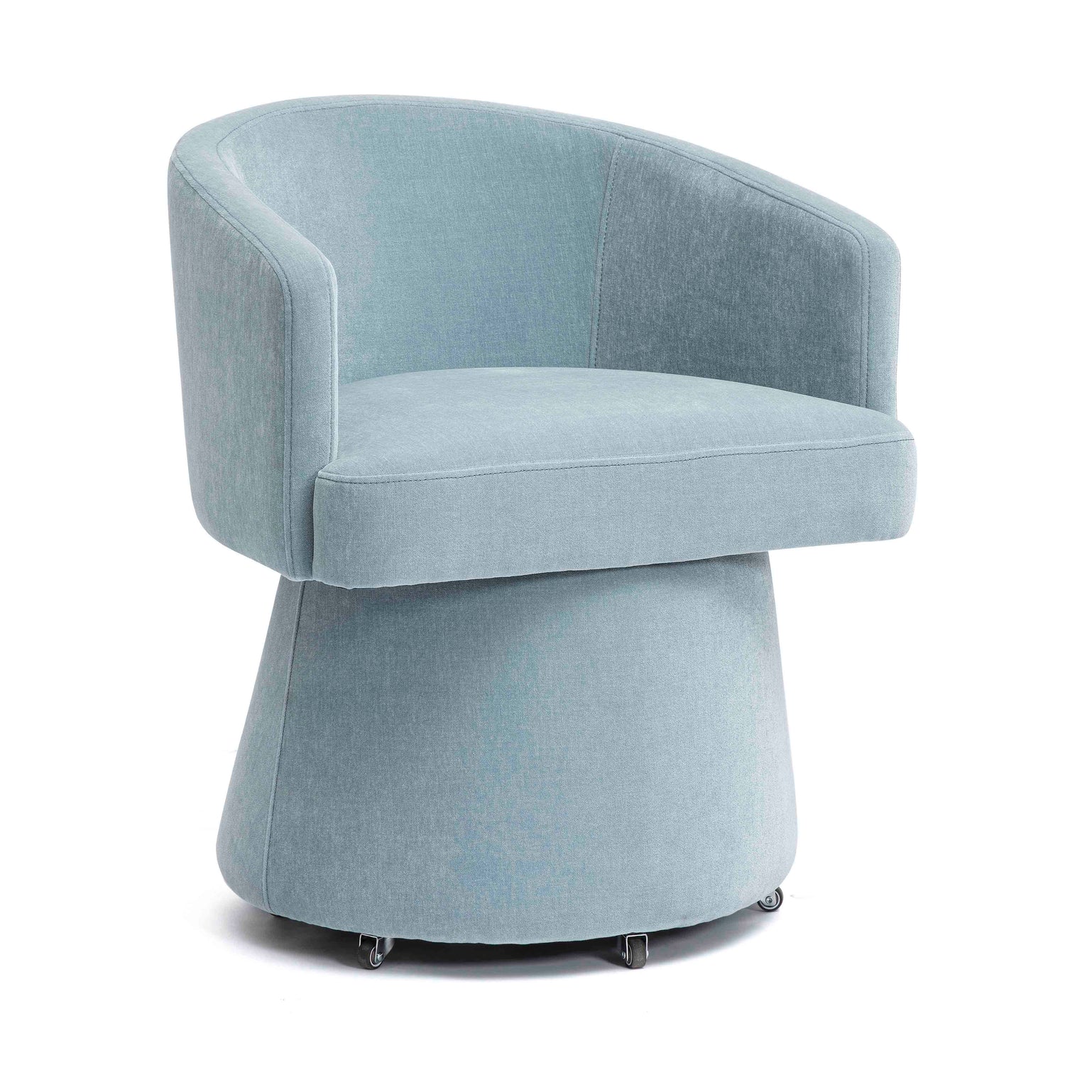 Kristen Faded Blue Upcycled Chenille Rolling Desk Chair