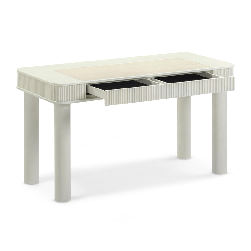 Sarah 55" Cream 2-Drawer Executive Work Desk