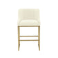 Lisa Cream Pleated Velvet Counter Stool