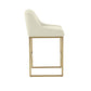 Lisa Cream Pleated Velvet Counter Stool