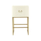 Lisa Cream Pleated Velvet Counter Stool