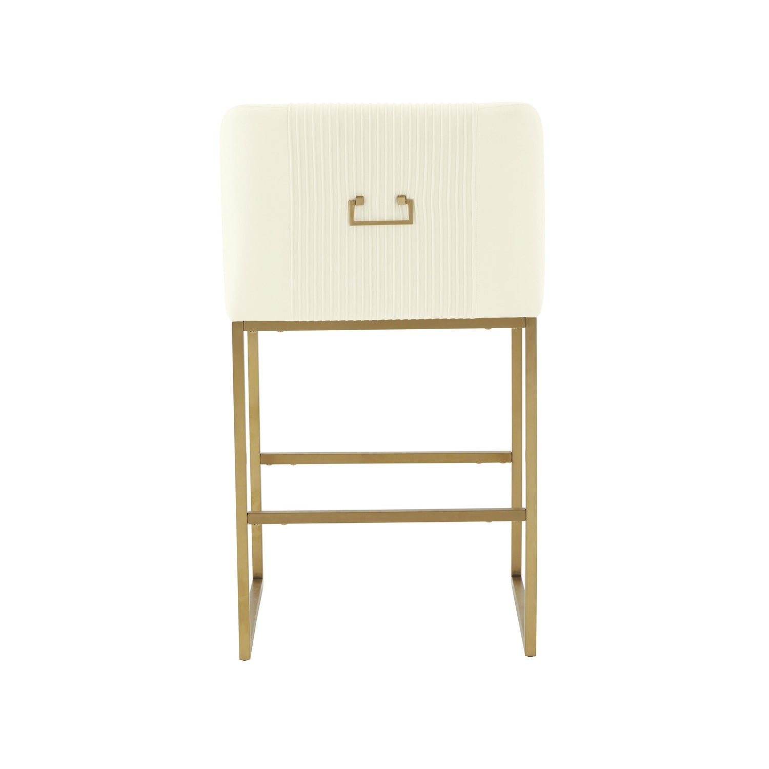 Lisa Cream Pleated Velvet Counter Stool