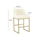 Lisa Cream Pleated Velvet Counter Stool