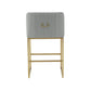 Lisa Grey Pleated Velvet Counter Stool