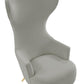 Julia Grey Velvet Channel Tufted Wingback Chair
