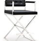 Director Black Performance Vegan Leather and Stainless Steel Counter Stool