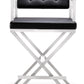 Director Black Performance Vegan Leather and Stainless Steel Counter Stool