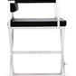 Director Black Performance Vegan Leather and Stainless Steel Counter Stool
