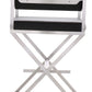 Director Black Performance Vegan Leather and Stainless Steel Counter Stool