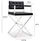 Director Black Performance Vegan Leather and Stainless Steel Counter Stool