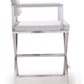 Director White Performance Vegan Leather and Stainless Steel Counter Stool