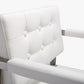Director White Performance Vegan Leather and Stainless Steel Counter Stool