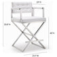 Director White Performance Vegan Leather and Stainless Steel Counter Stool