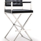 Director Black Performance Vegan Leather and Stainless Steel Barstool