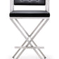 Director Black Performance Vegan Leather and Stainless Steel Barstool