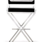 Director Black Performance Vegan Leather and Stainless Steel Barstool