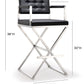 Director Black Performance Vegan Leather and Stainless Steel Barstool