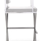 Director White Performance Vegan Leather and Stainless Steel Barstool