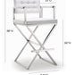 Director White Performance Vegan Leather and Stainless Steel Barstool