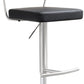 Cosmo Black Performance Vegan Leather and Stainless Steel Barstool