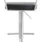 Cosmo Black Performance Vegan Leather and Stainless Steel Barstool