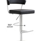 Cosmo Black Performance Vegan Leather and Stainless Steel Barstool