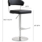 Cosmo Black Performance Vegan Leather and Stainless Steel Barstool