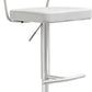 Cosmo White Performance Vegan Leather and Stainless Steel Barstool
