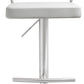 Cosmo White Performance Vegan Leather and Stainless Steel Barstool