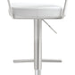 Cosmo White Performance Vegan Leather and Stainless Steel Barstool