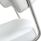 Cosmo White Performance Vegan Leather and Stainless Steel Barstool