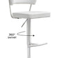Cosmo White Performance Vegan Leather and Stainless Steel Barstool
