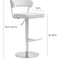 Cosmo White Performance Vegan Leather and Stainless Steel Barstool