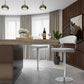 Cosmo White Performance Vegan Leather and Stainless Steel Barstool