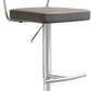 Cosmo Grey Performance Vegan Leather and Stainless Steel Barstool