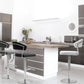 Cosmo Grey Performance Vegan Leather and Stainless Steel Barstool