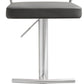 Cosmo Grey Performance Vegan Leather and Stainless Steel Barstool