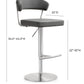 Cosmo Grey Performance Vegan Leather and Stainless Steel Barstool