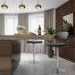 Cosmo Grey Performance Vegan Leather and Stainless Steel Barstool