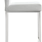 Denmark White Performance Vegan Leather and Stainless Steel Counter Stool - Set of 2