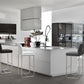 Denmark Grey Performance Vegan Leather and Stainless Steel Counter Stool - Set of 2