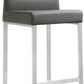 Denmark Grey Performance Vegan Leather and Stainless Steel Counter Stool - Set of 2