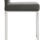 Denmark Grey Performance Vegan Leather and Stainless Steel Counter Stool - Set of 2