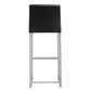 Denmark Black Performance Vegan Leather and Stainless Steel Barstool - Set of 2