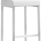 Denmark White Performance Vegan Leather and Stainless Steel Barstool - Set of 2