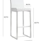 Denmark White Performance Vegan Leather and Stainless Steel Barstool - Set of 2