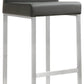 Denmark Grey Performance Vegan Leather and Stainless Steel Barstool - Set of 2
